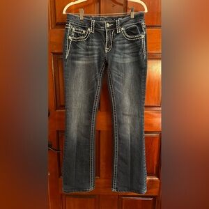 Miss Me Boot Loose Saddle Stitch Flap Pocket Size 29 Gently Used Uncut Hem 31”